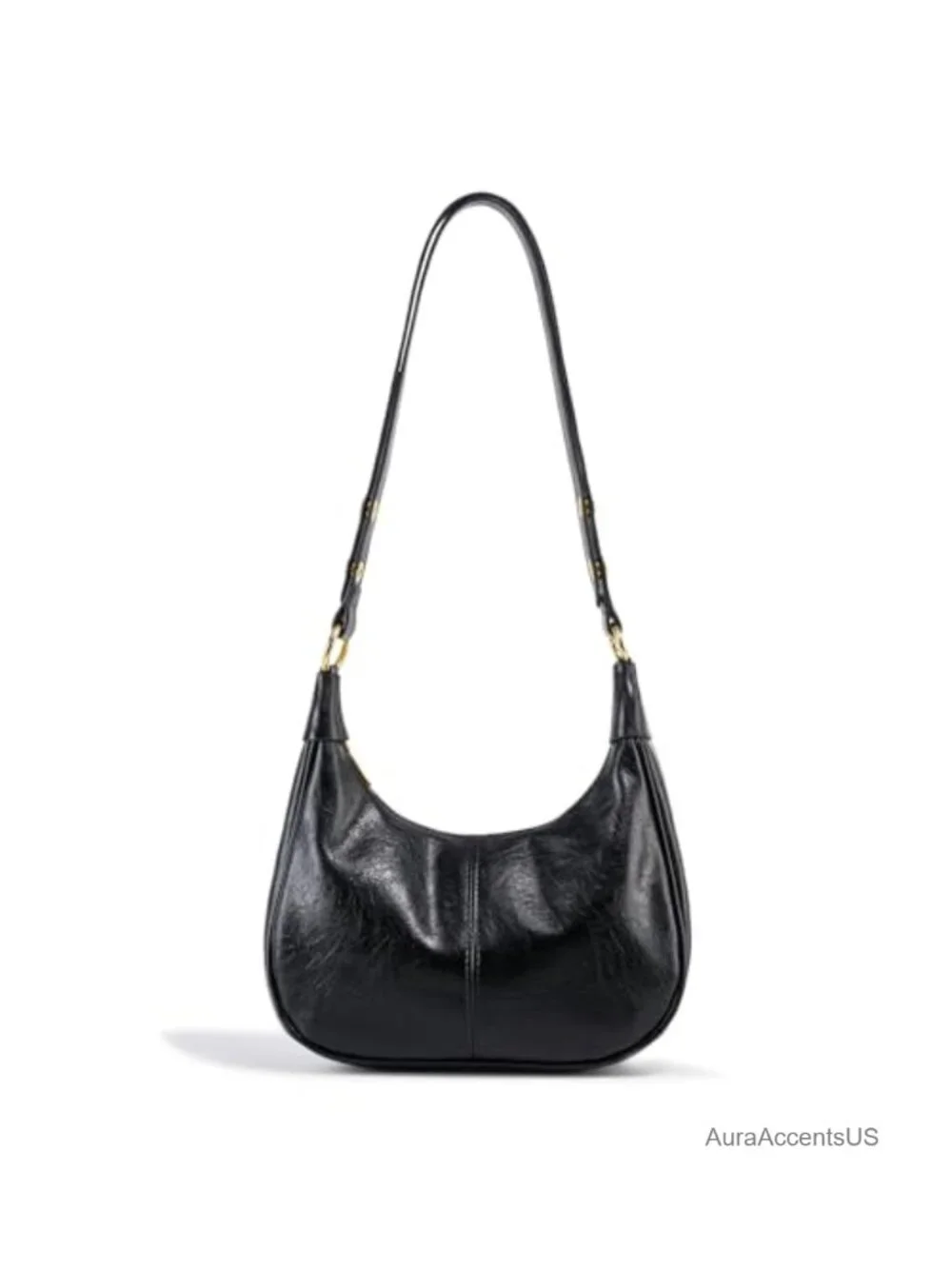 Retro Crescent Hobo Shoulder Bag Small Crossbody Purse Faux Leather